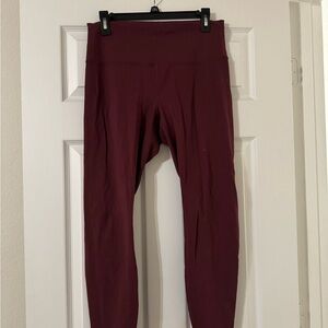 Lululemon Burgundy High-Waisted Leggings